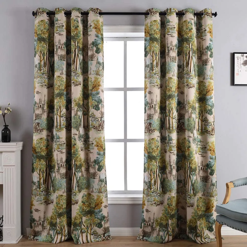 2-Panel Grommet Drapes: Floral Design