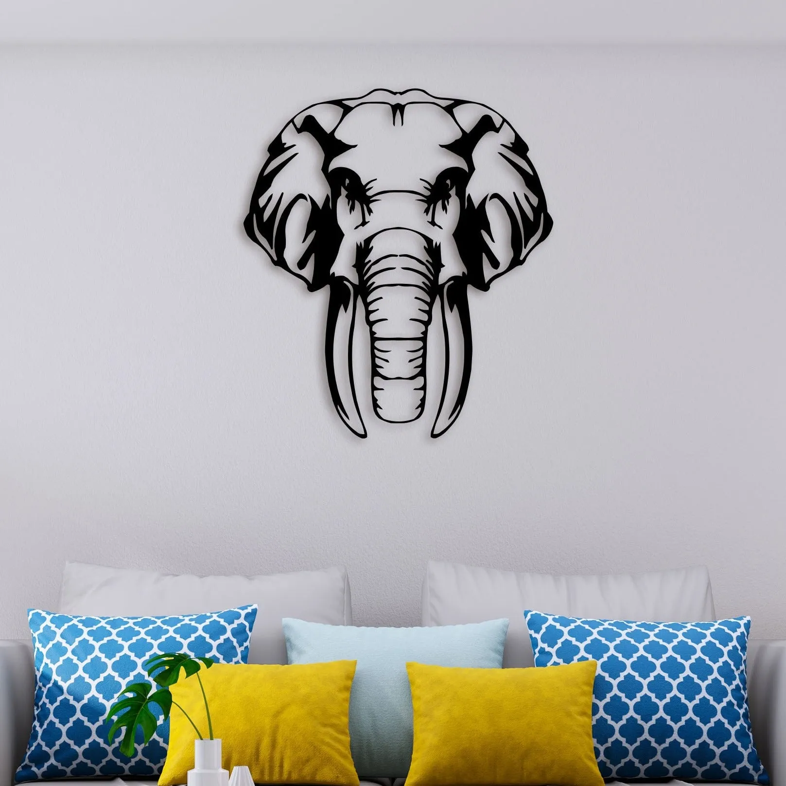 Angry Elephant Metal Wall Art