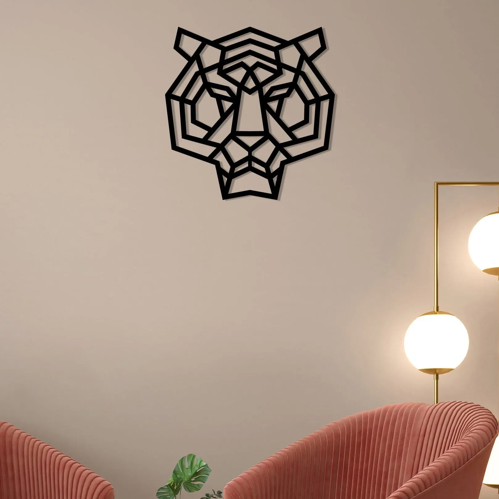 Angry Tiger Face Metal Wall Art