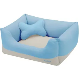 Cover-removable and Washable Color Block Linen Blend Dog Bed