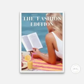 Fashion Edition Summer Poolside PRINTABLE WALL ART, Swimming Pool Art, Beachy Wall Decor, Fashion Prints, Book Lover Art Print, Summer Print