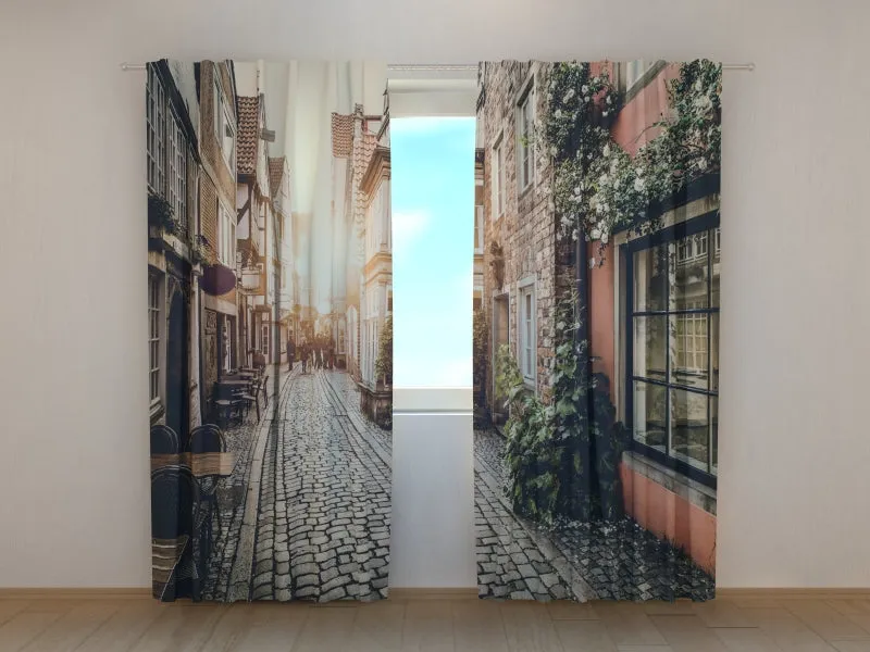 Photo Curtain Old Town at Sunset